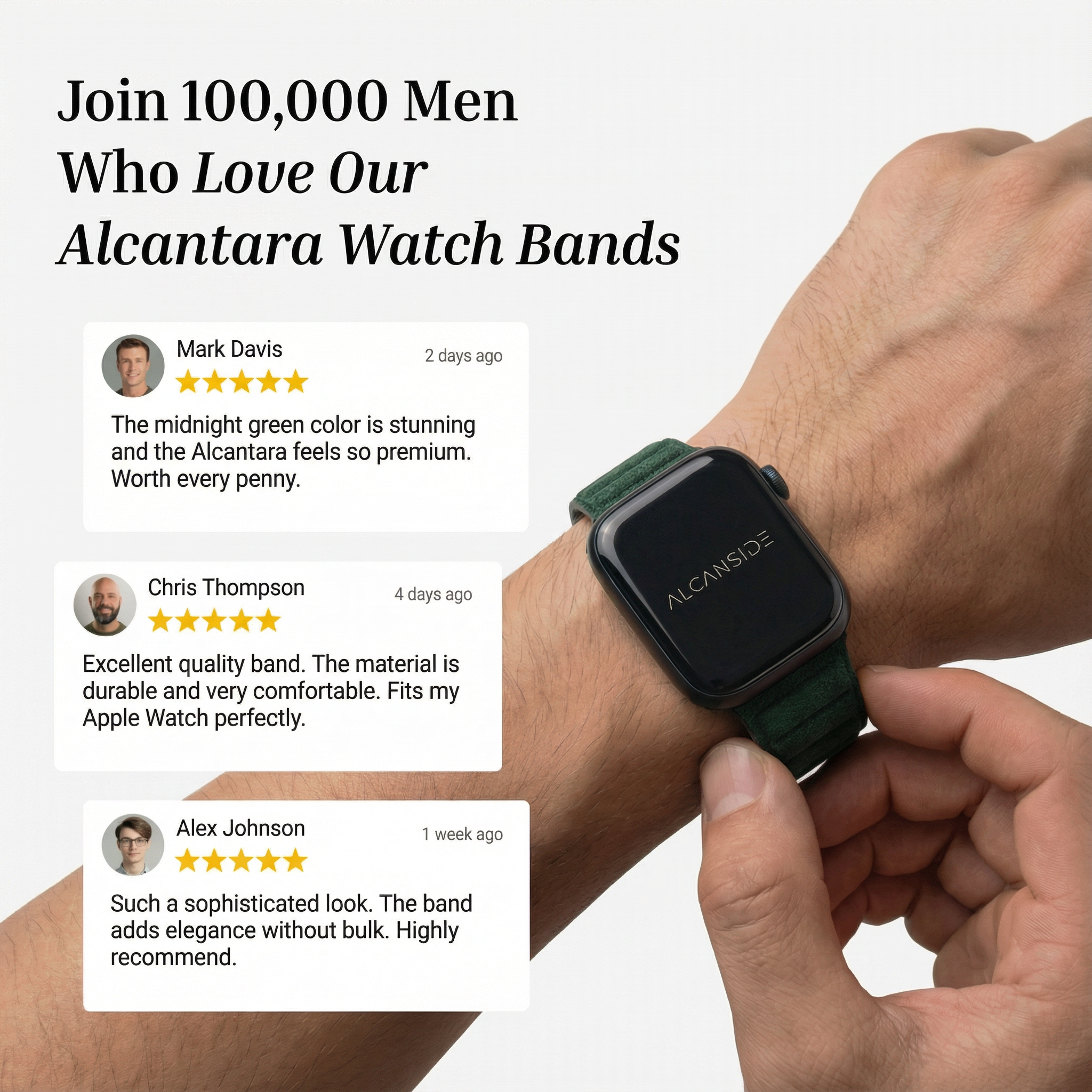 Alcantara Apple Watch Band - Midnight Green - 38/40/41/42mm