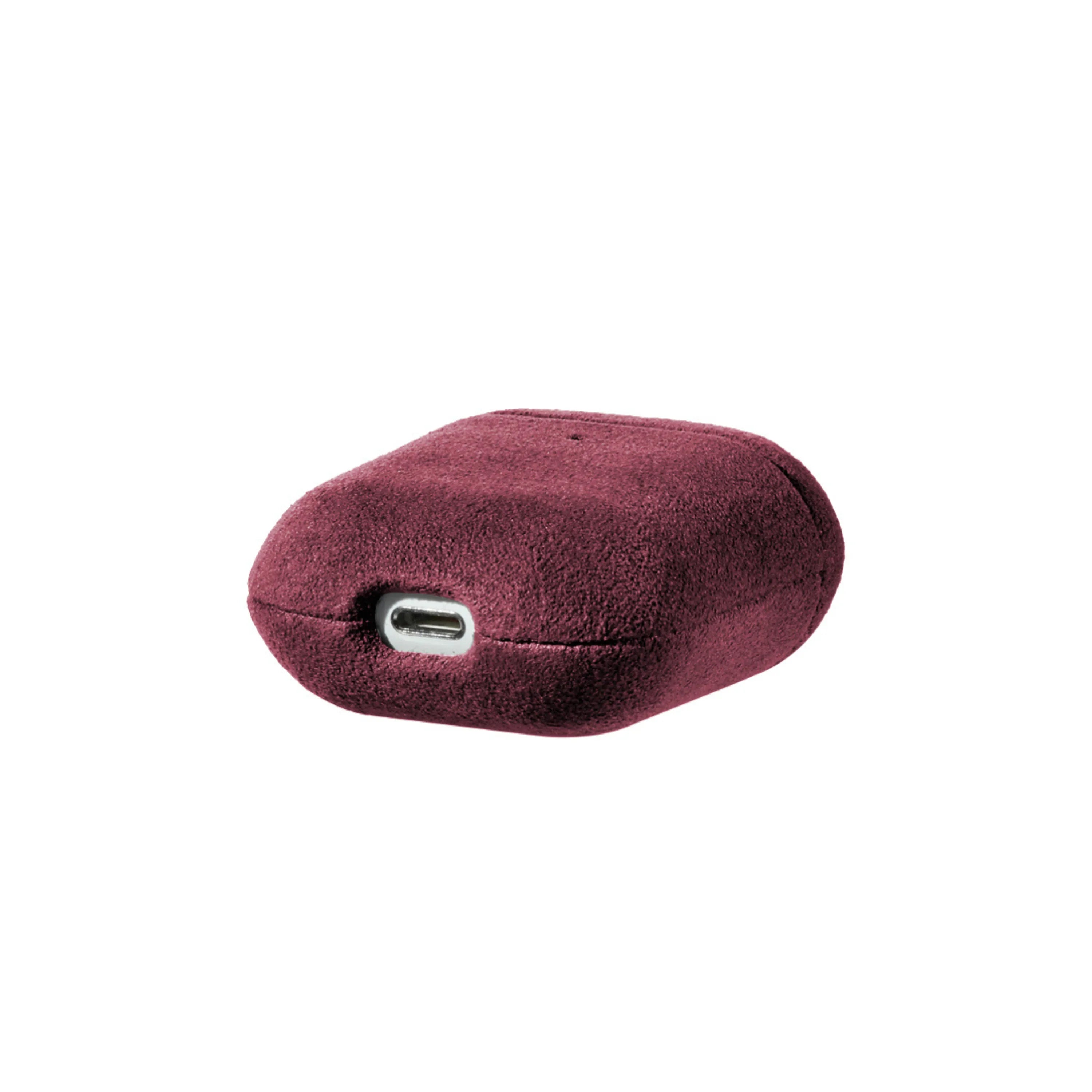 AirPods 1/2 Gen Alcantara Case - Wine Red