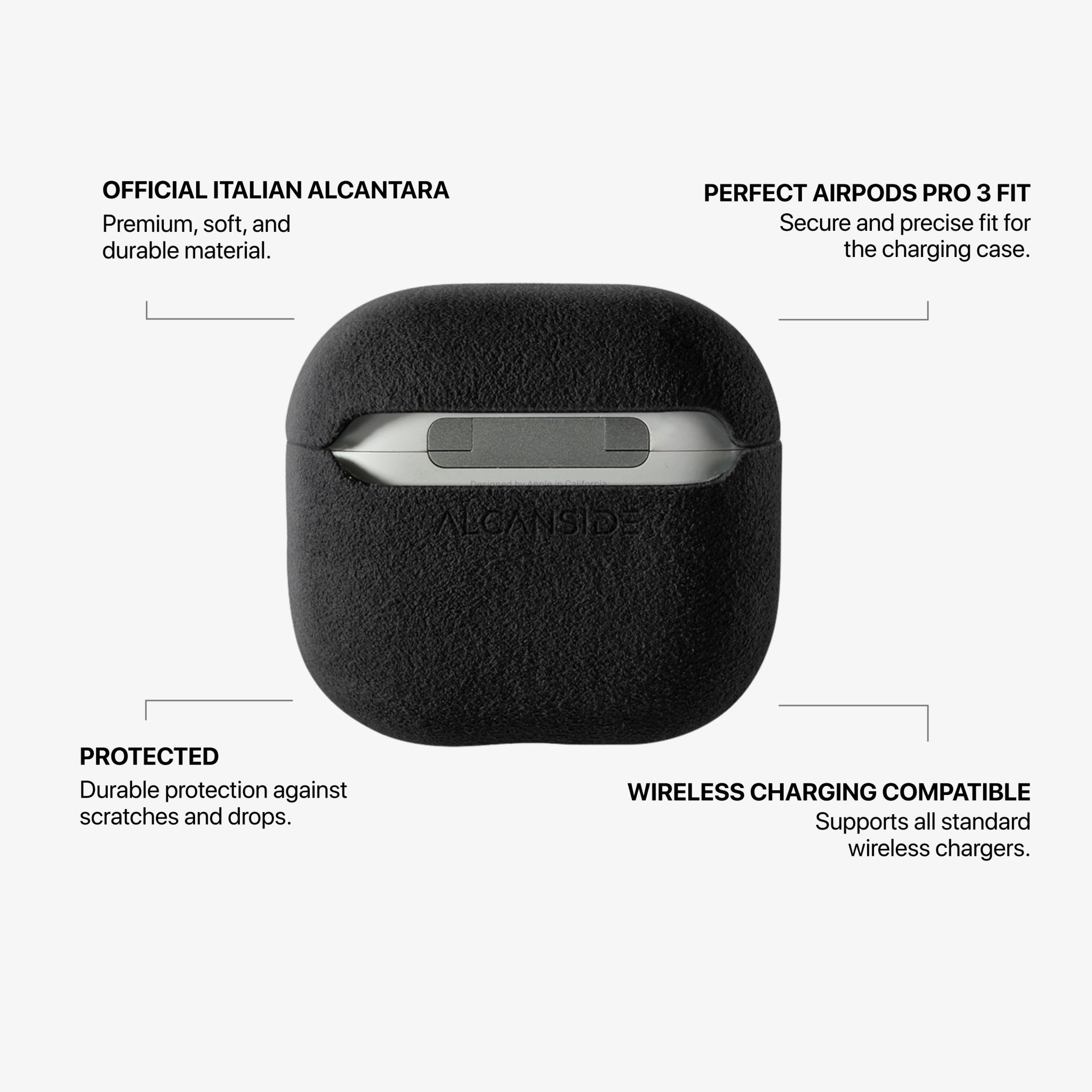 AirPods (5th generation) Alcantara Case - Deep Black - Alcanside