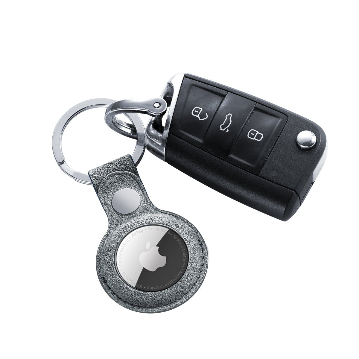 Alcantara AirTag Key Ring - Nardo Gray - Alcanside