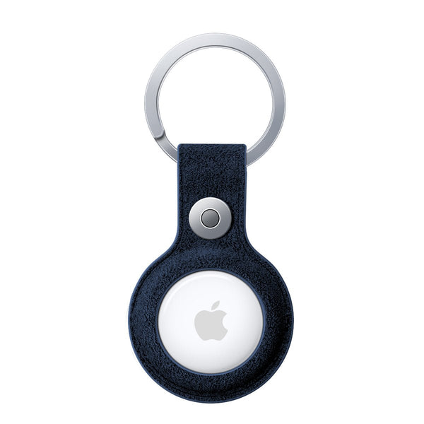 Alcantara AirTag Key Ring - Navy Blue