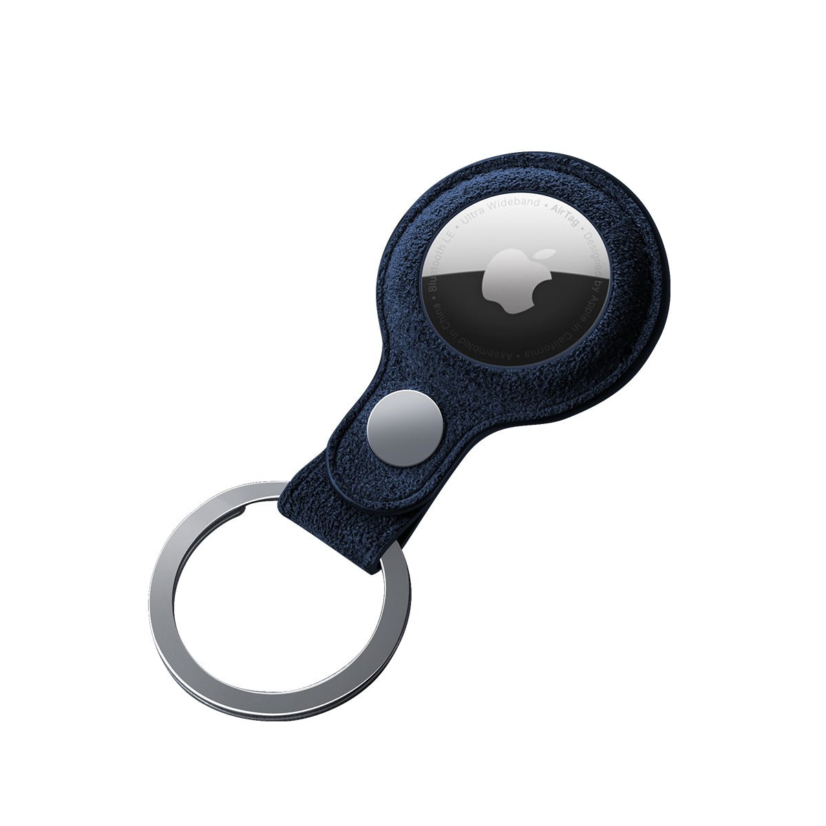 Alcantara AirTag Key Ring - Navy Blue - Alcanside