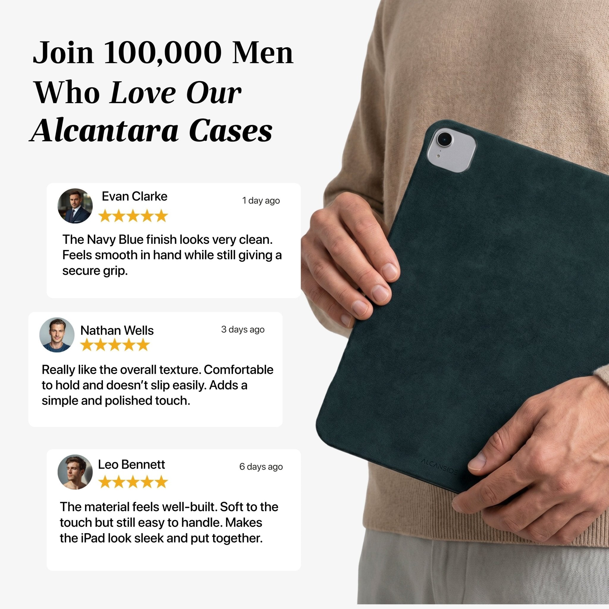 Alcantara iPad Cover - For iPad Air 2026 (13 inch) - Navy Blue - Alcanside