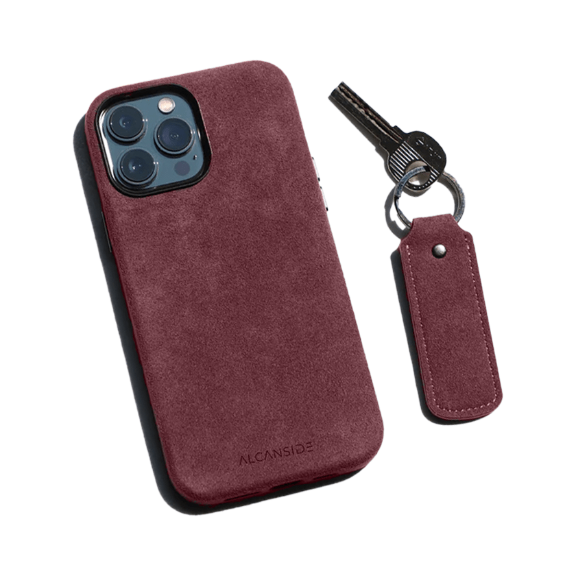 Alcantara Keychain - Wine Red - Alcanside