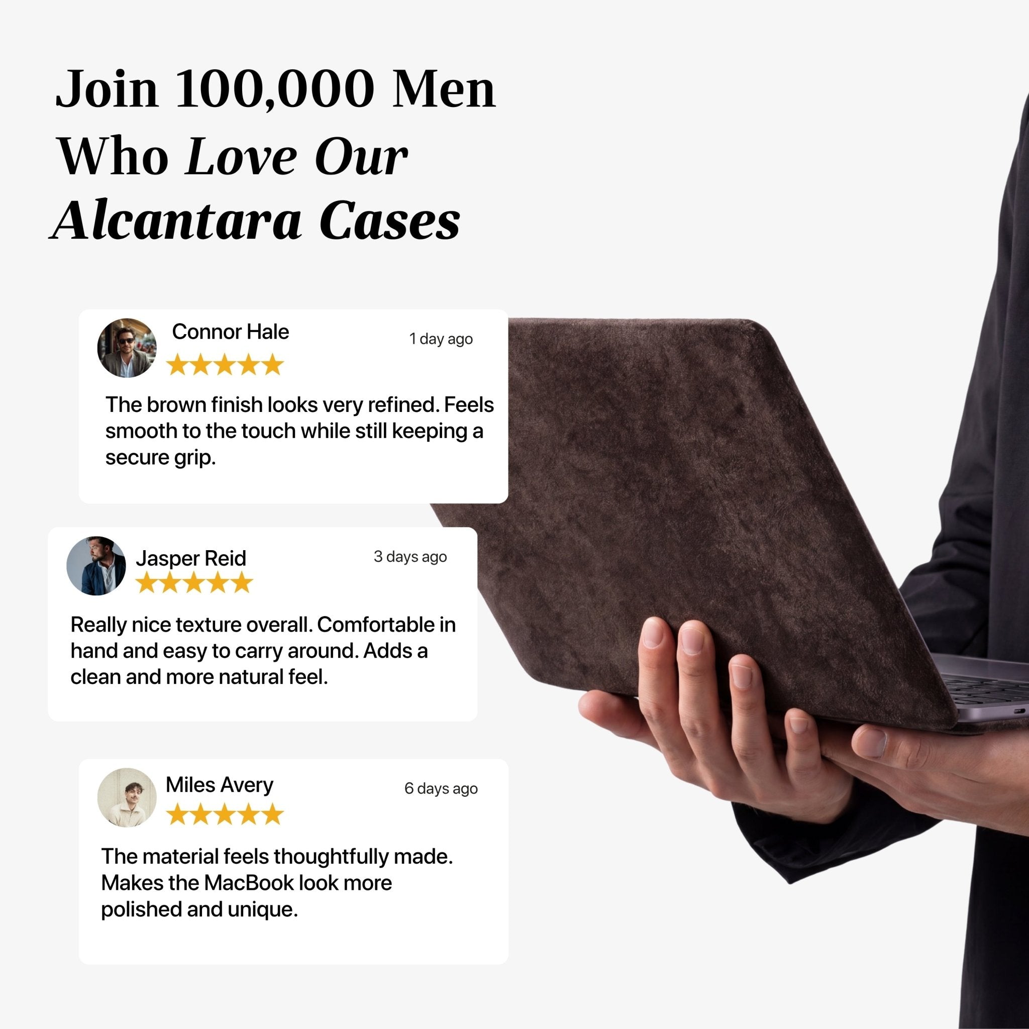 Alcantara MacBook Air Cover - For 13.6 inch (2022 M2 - 2025 M4) - Chocolate Brown - Alcanside