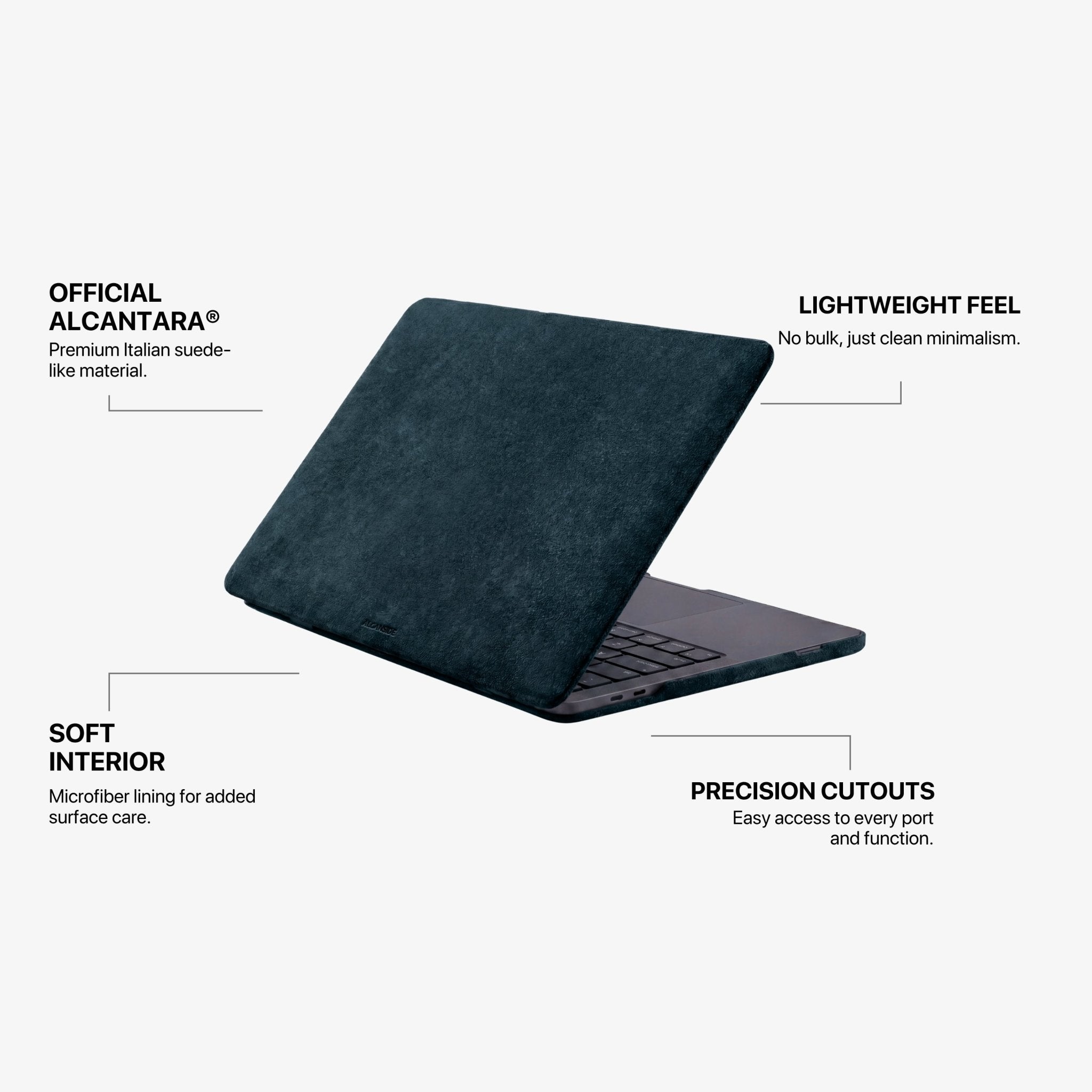 Alcantara MacBook Neo Cover – For 13 inch (2026) – Navy Blue - Alcanside