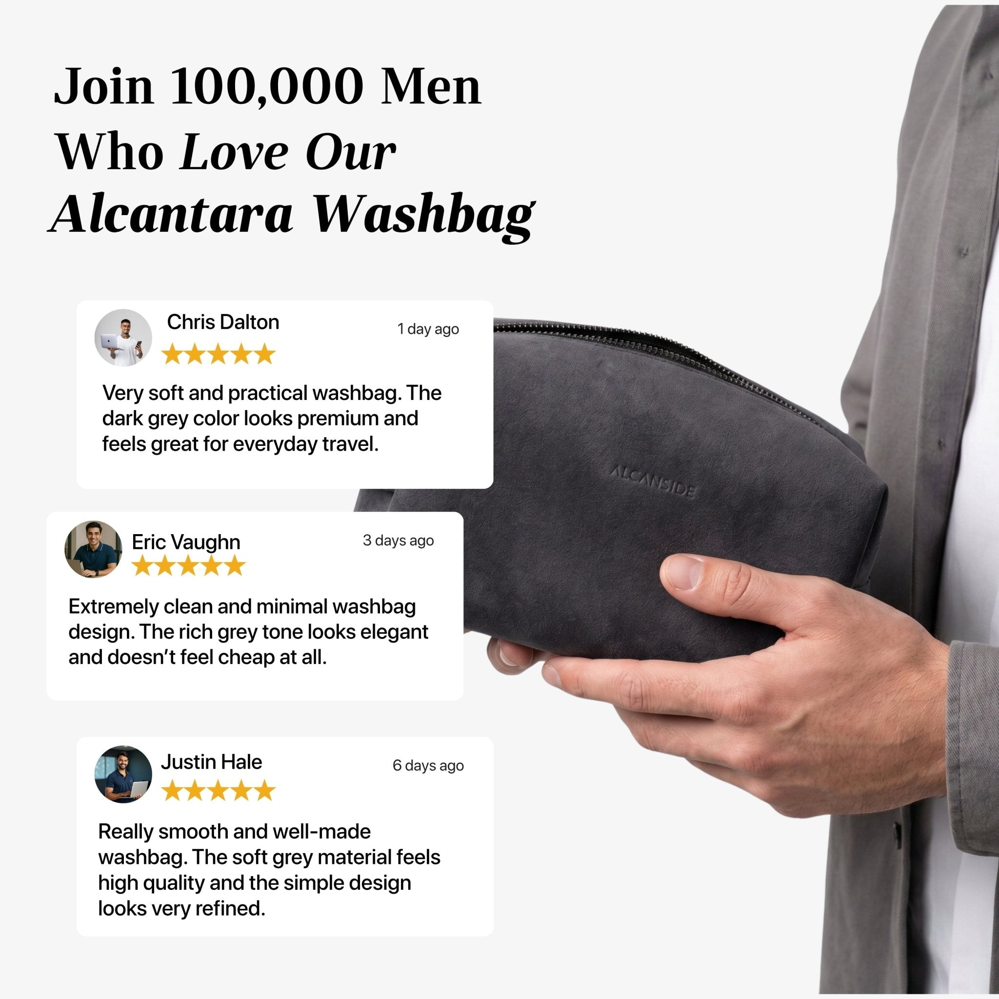Alcantara Washbag - Space Grey - Alcanside