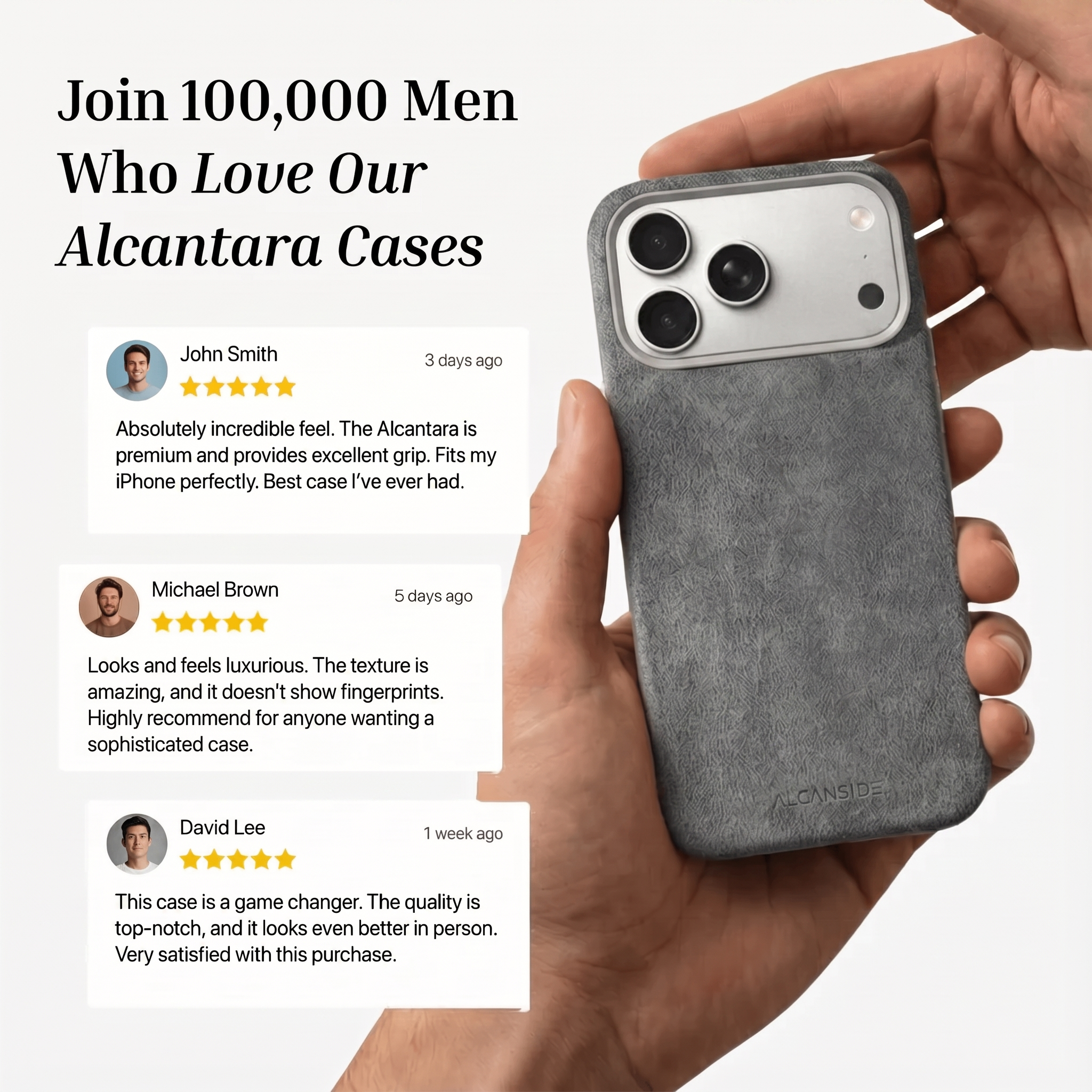 Customer reviews of the Nardo Gray Alcantara iPhone 18 Pro Max case