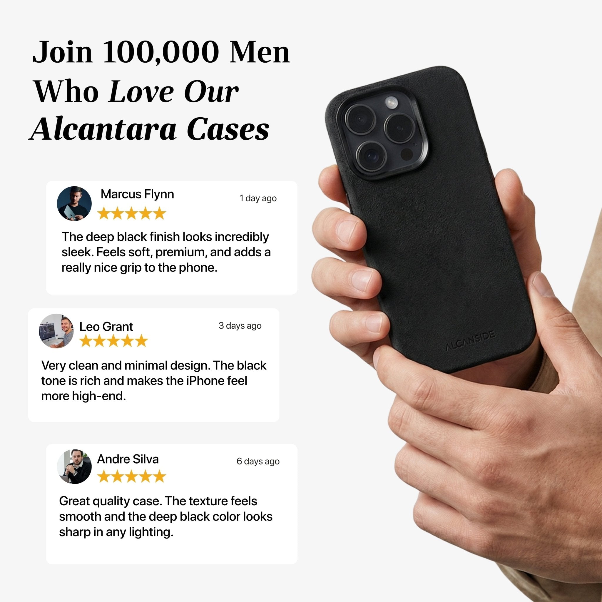 iPhone 15 Pro Max - Alcantara Case - Deep Black - Alcanside