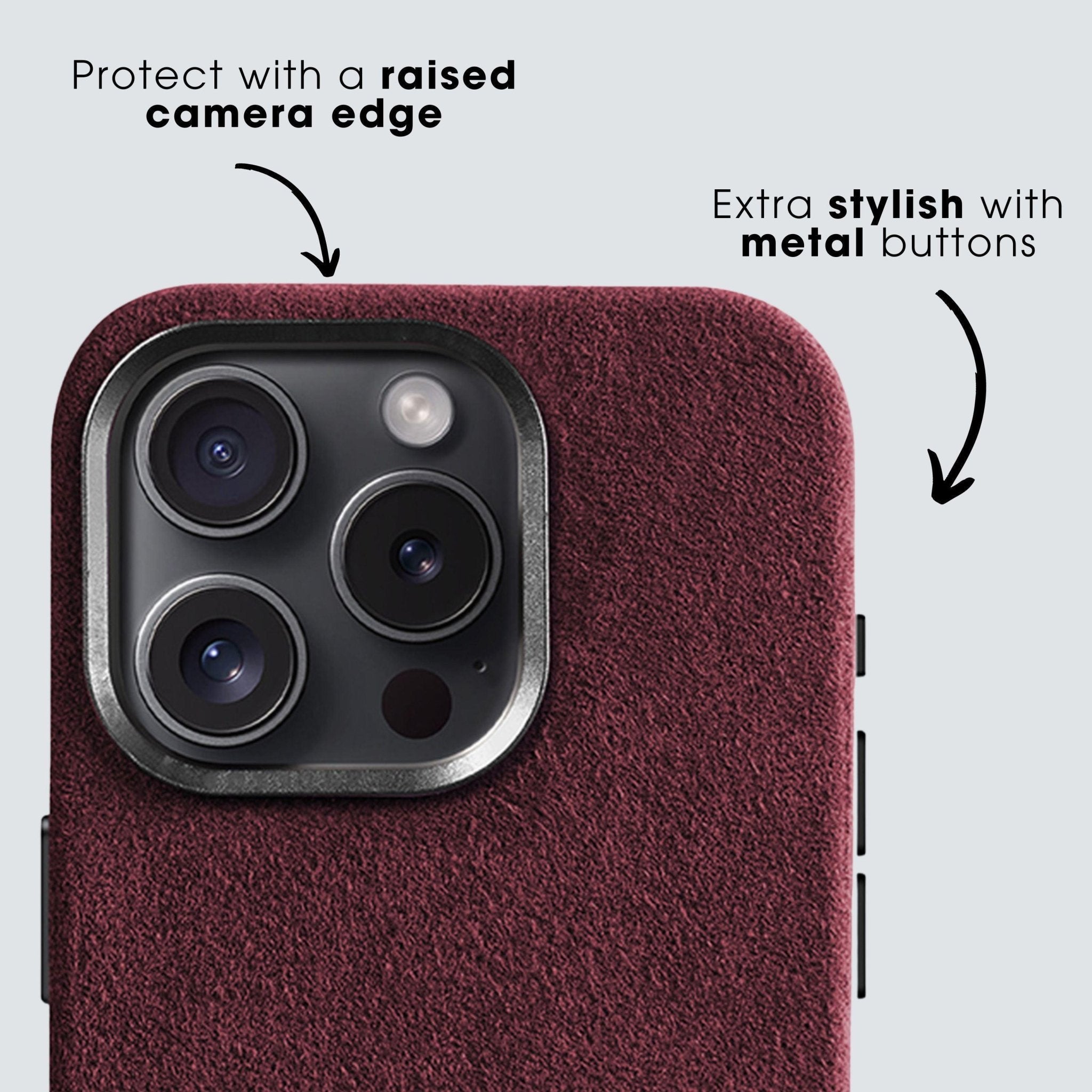 iPhone 15 Pro Max - Alcantara Case - Wine Red - Alcanside