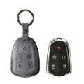 Alcantara Car Key Fob Cover for Cadillac Model B with Buckle - Space Grey