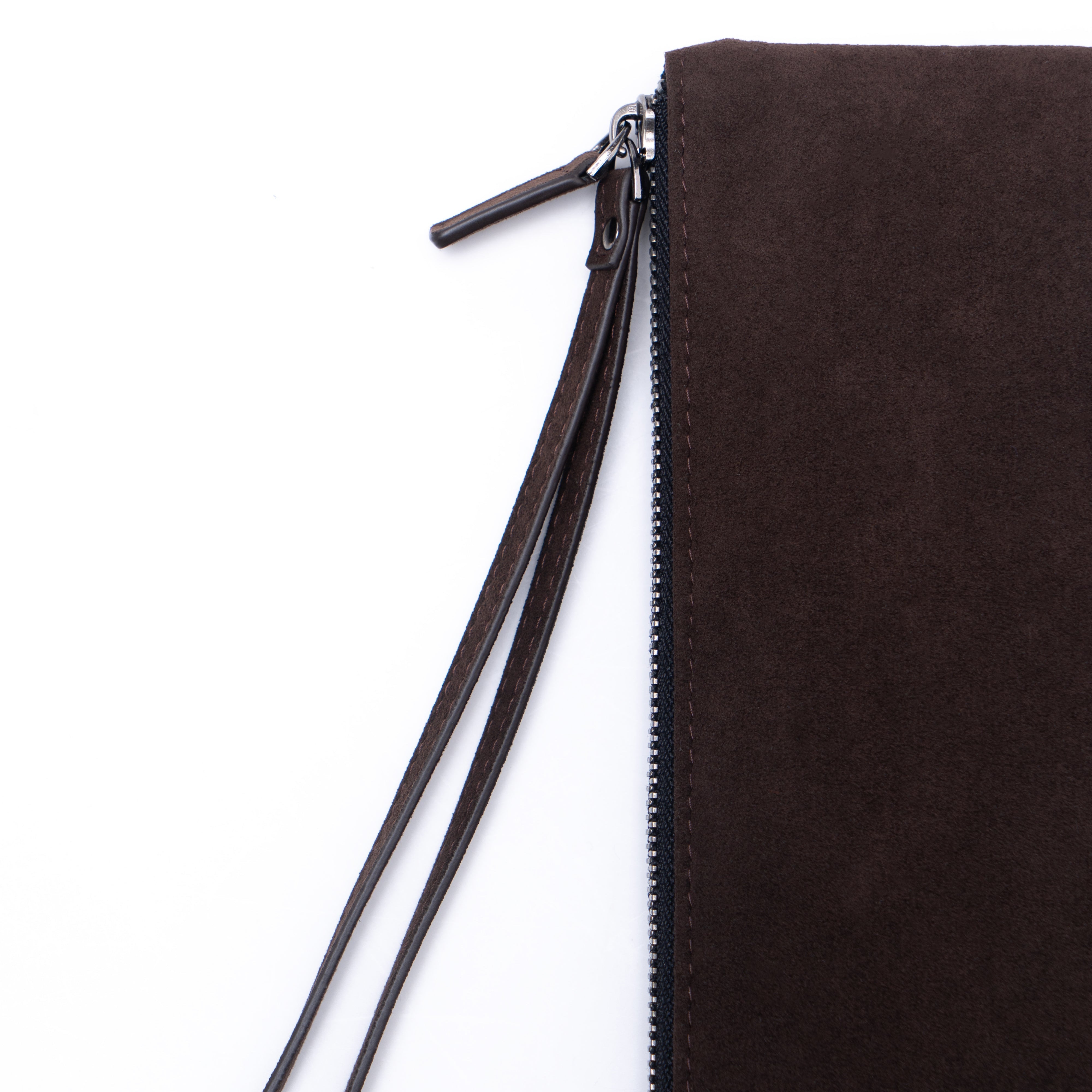 Alcantara Pouch - Chocolate brown