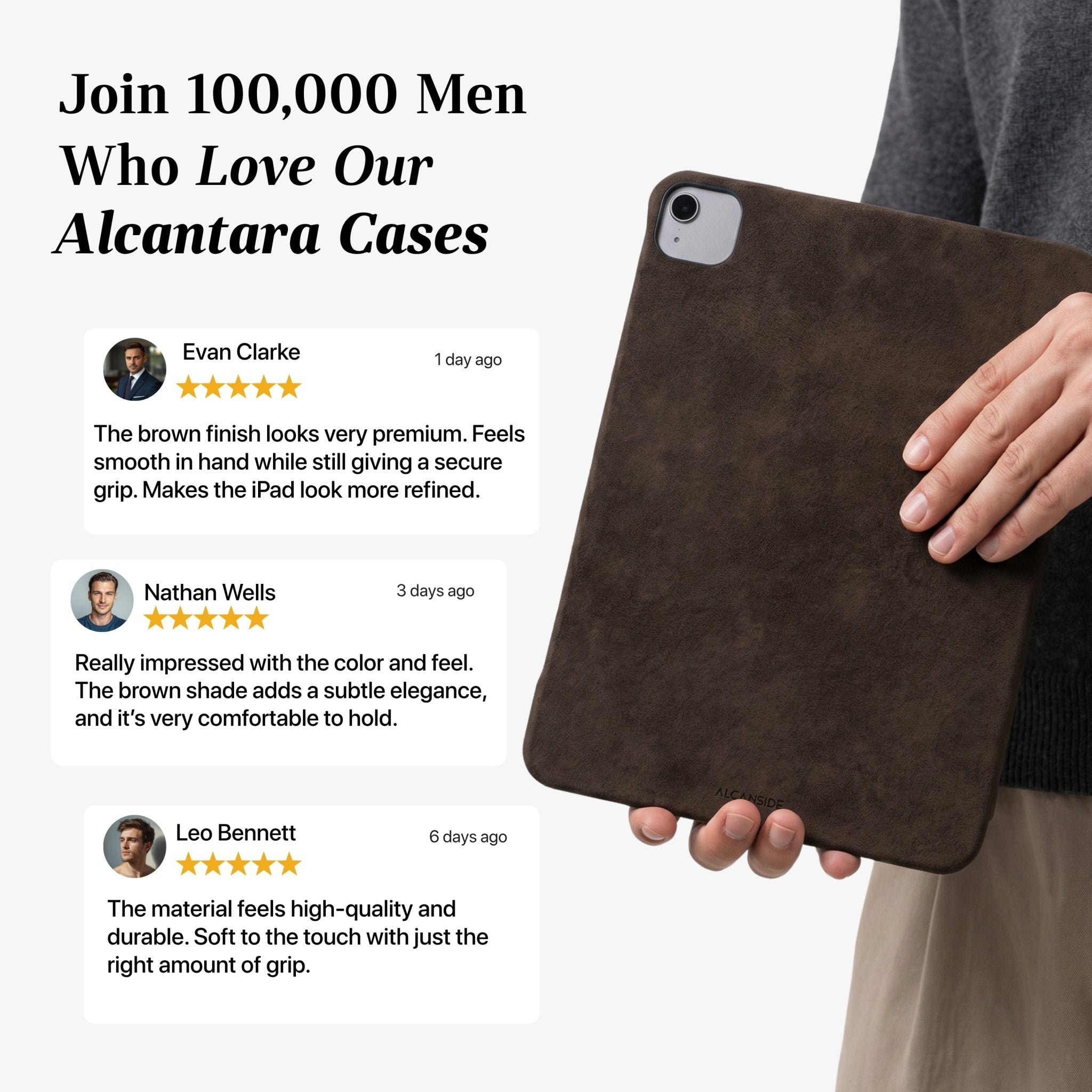 Alcantara iPad Cover - For iPad Air 2026  (13 inch) - Chocolate Brown - Alcanside