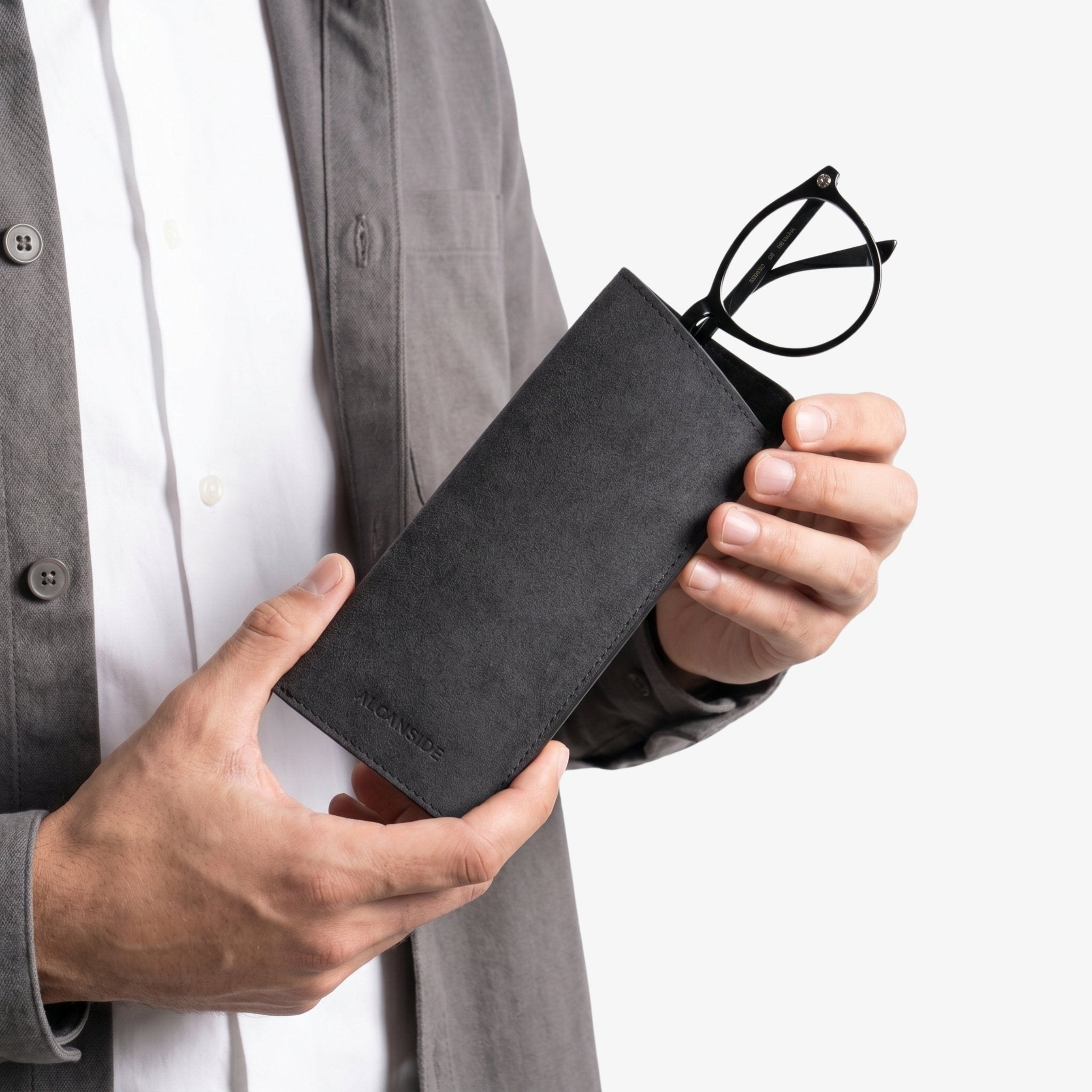 Alcantara Spectacle Case - Space Grey - Alcanside