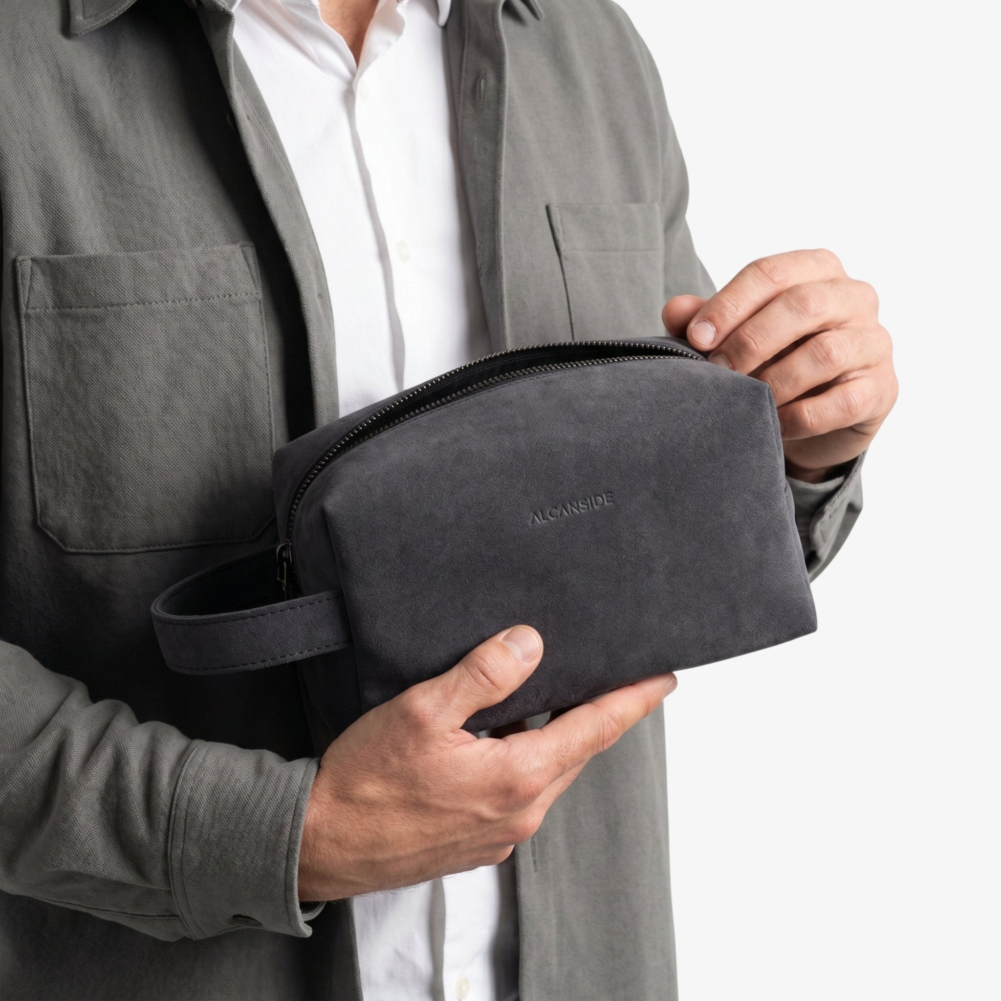 Alcantara Washbag - Space Grey - Alcanside