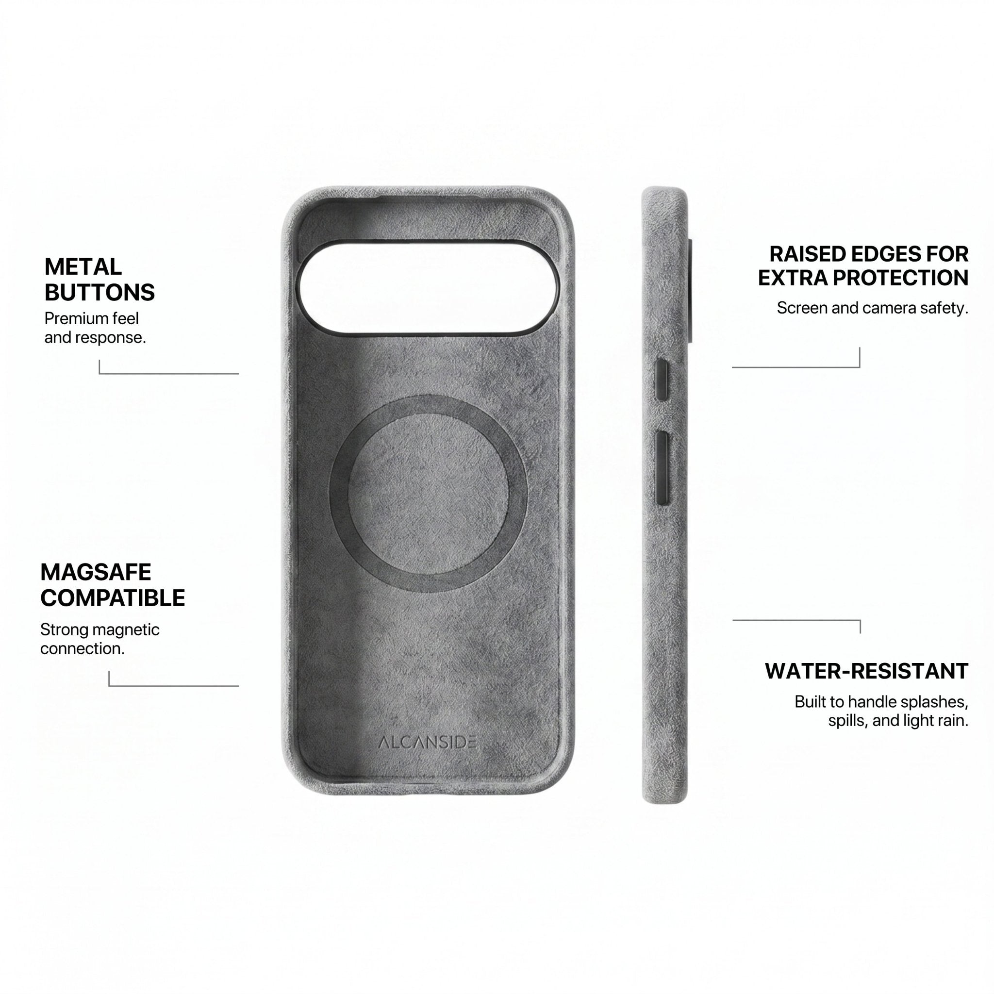 Google Pixel 10 Pro - Alcantara Case - Nardo Gray - Alcanside