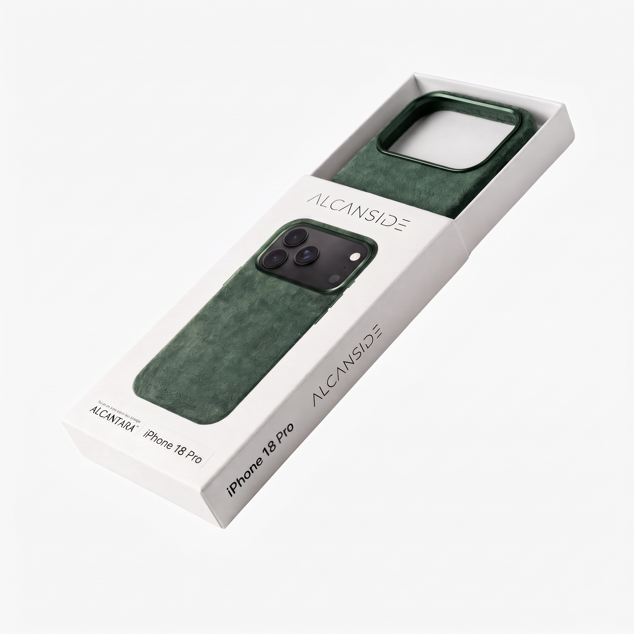 iPhone 18 Pro Alcantara case packaging