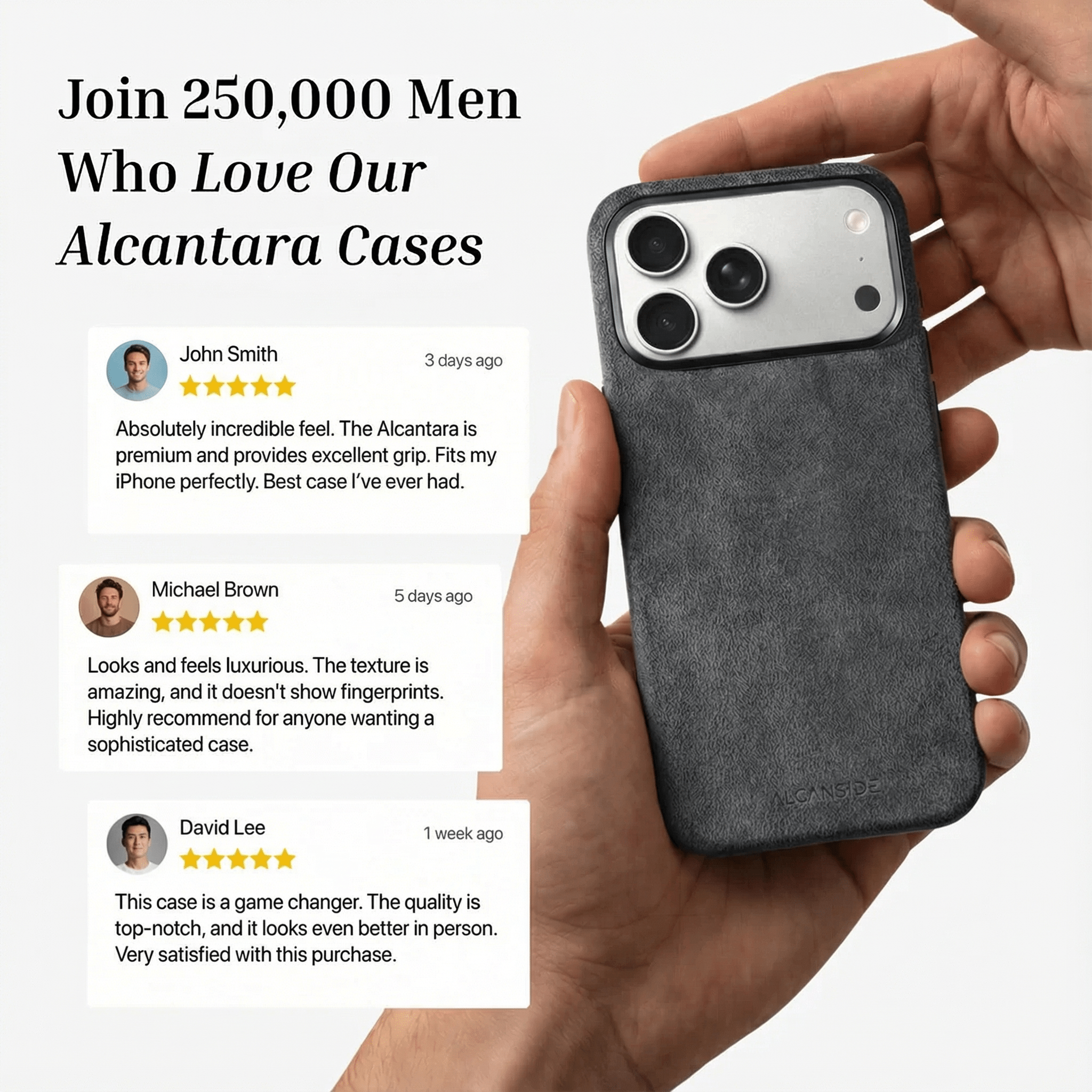 iPhone 17 Pro Max - Alcantara Case - Space Grey - Alcanside